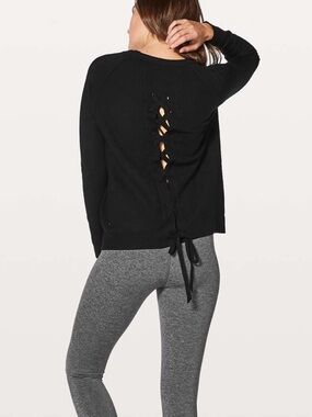 lululemon athletica Black Tied to you Crew Neck Sweater